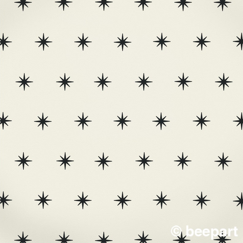 Starburst mid century wall decal set, star pattern wall decals, coronata star decals, 50s design image 7