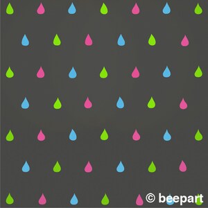 Rain drops wall decal pattern wall stickers, cute rain drops, children's room decor, nursery decor, girls room, boys room image 2