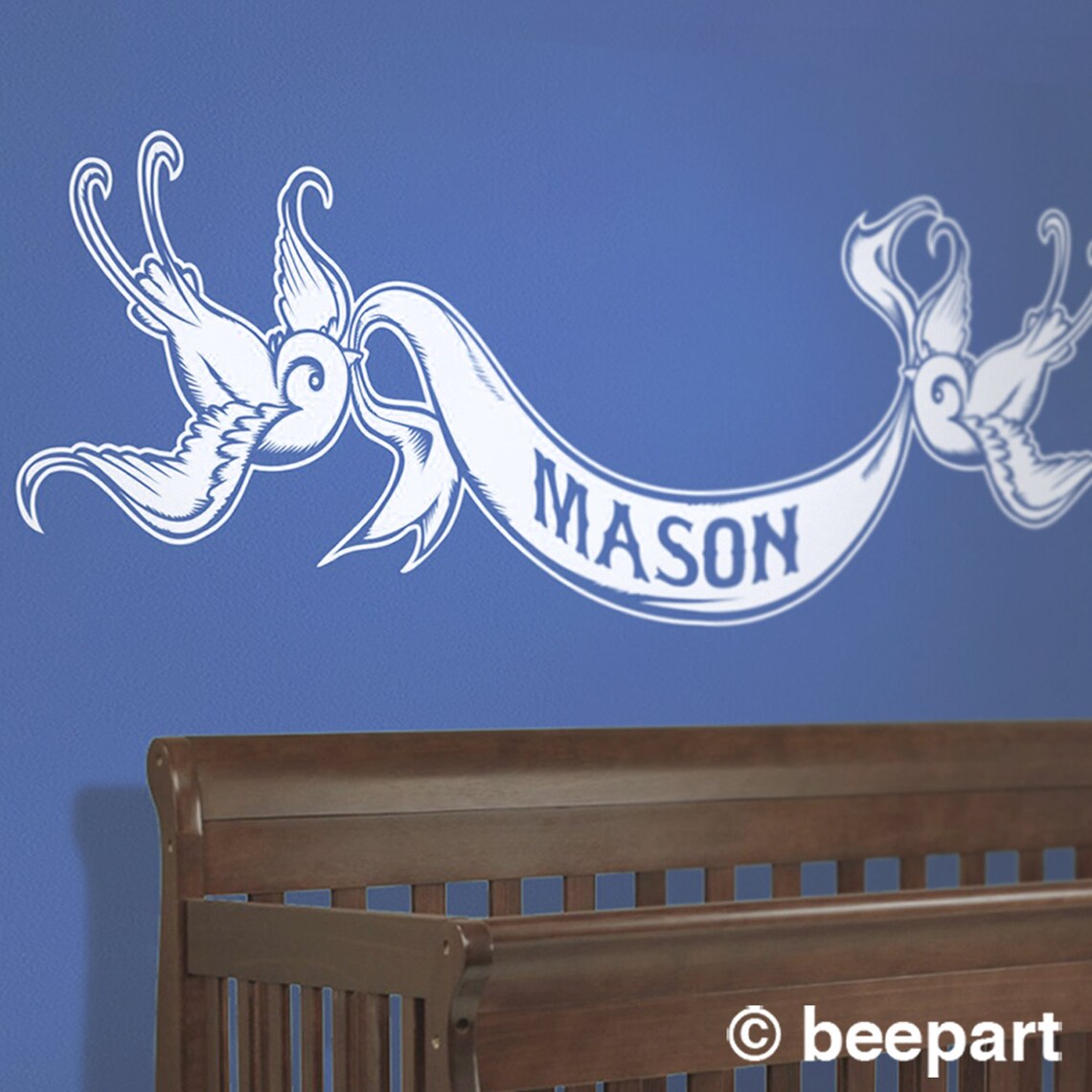 Custom Bird Wall Decal Custom Name Decal Tattoo Art Custom Etsy