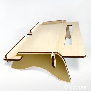 TANDIE laptop stand, wood laptop riser, MacBook stand, wooden stand Metallic gold