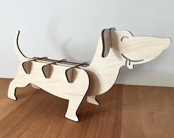 Dachshund Plant Stand: Maple Weiner Dog Indoor Plant Riser