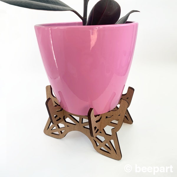EIFFEL mahogany plant stand, ornate plant holder, indoor plant stand, for 5-6" pot, plant riser, wood plant stand,  house plant
