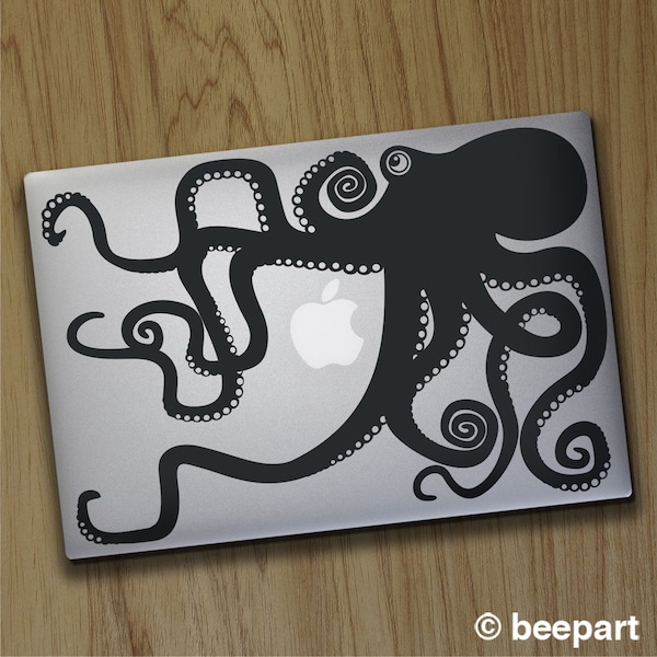 Octopus Vinyl Laptop Decal for Macbook and PC: Sea Creature Laptop Sticker