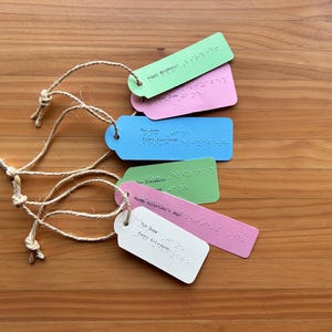 Etichette regalo Braille + inchiostro