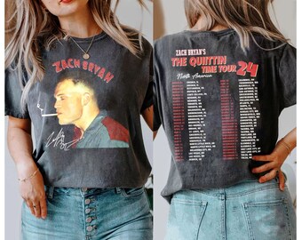 Vintage Zach Bryan The Quittin Time Tour 2024 Shirt,The Quittin Time Tour Retro Shirt,Country Music shirt,Who Grows Flowers