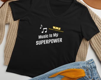 Frauen in Unterhaltung V-Neck T-Shirt: Filmcrew, Musikerin, Schauspielerin