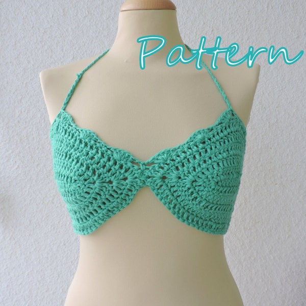 Simple retro crochet bikini top PATTERN