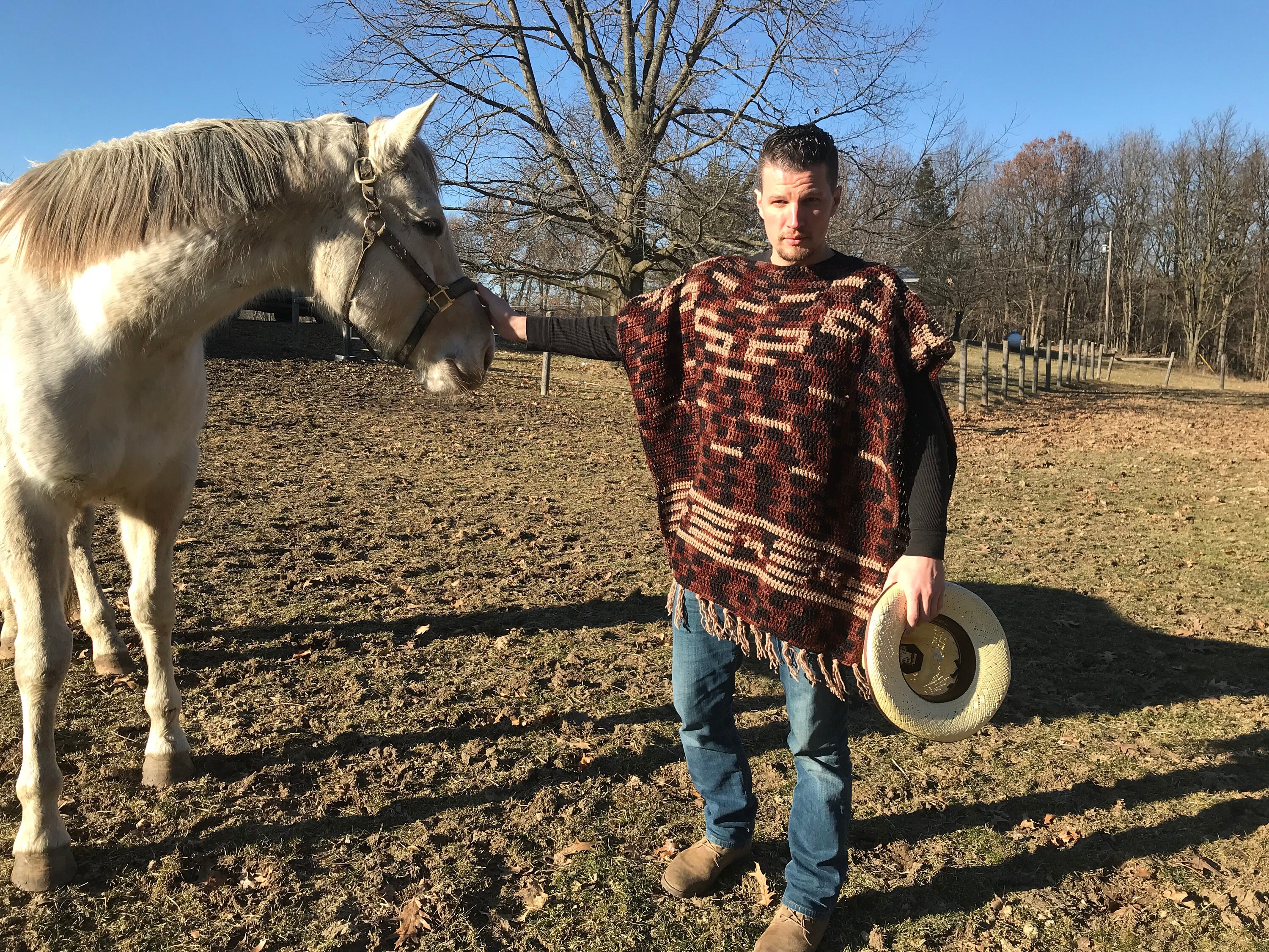 hand crocheted Clint Eastwood inspired poncho | Etsy