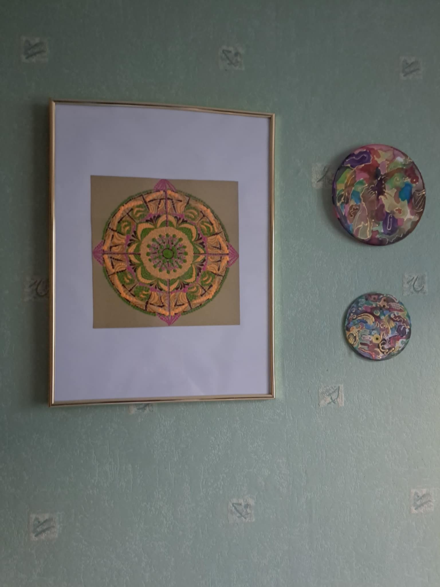ハンドメイド手芸 カラフルな抽象画 カラフルな抽象画 アート ドット絵