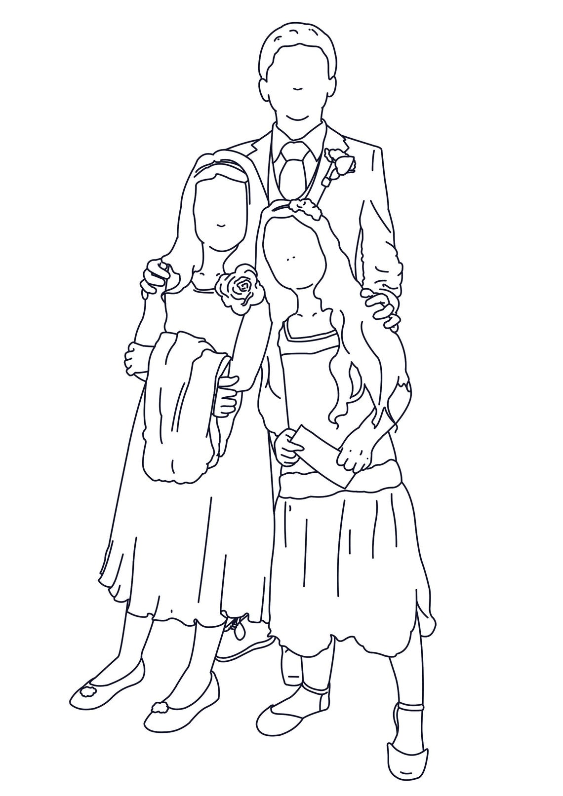 Custom Wedding Formal Line Art Portrait PDF - Etsy