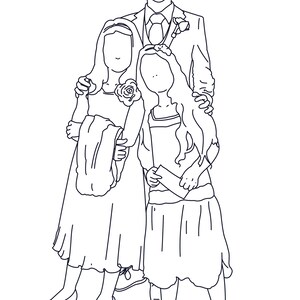 Custom Wedding Formal Line Art Portrait PDF - Etsy
