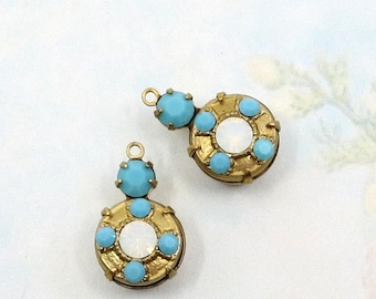 Austrian Crystal Drops, Ornate Rhinestone Charms, Earring Dangles, 18x11mm, 2 pieces