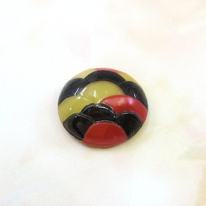 Vintage German Glass Cabochon, Art Deco, 18mm round, 2 pieces