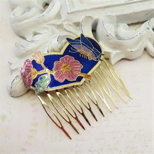 Cloisonne Butterfly Hair Comb - Etsy display picture 3