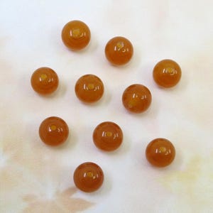 Vintage Japanese Opal Glass Beads, Honey Glass Beads, 8mm, 10 pieces