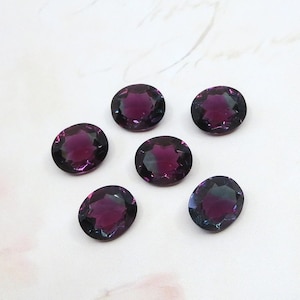 Vintage Sapphire Blue Ruby Glass Jewels, 2 Color KREOL, 12x10mm Oval, 6 pieces
