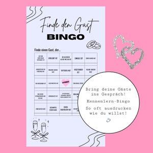 Wedding game | Guest game | Bingo | Wedding bingo | Getting-to-know-you games | Games |