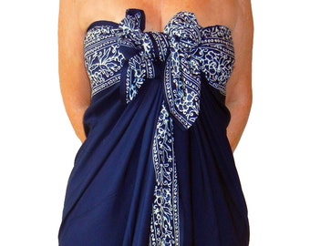 Navy blue sarongs store