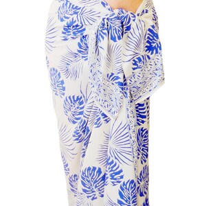 Hawaiian Beach Sarong Wrap - Batik Jungle Leaf Pareo - Lavalava - Beach Skirt