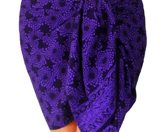 Short Beach Sarong Wrap Skirt - Women's Batik Pareo