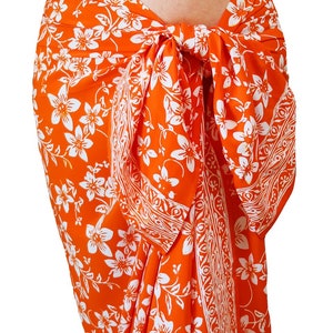PLUS SIZE Hawaiian Island Luxe Beach Sarong Wrap Skirt or Dress - Plumeria Flower Sarong