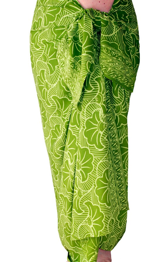 green sarong skirt