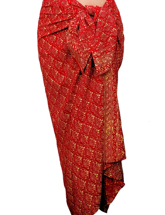 Glimp Picasso In dienst nemen TE KOOP Beach Sarong Red & Gold Sarong Batik Pareo - Etsy Nederland