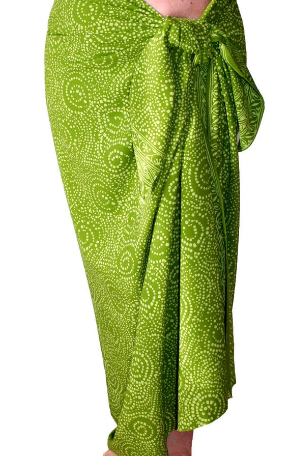 green sarong skirt