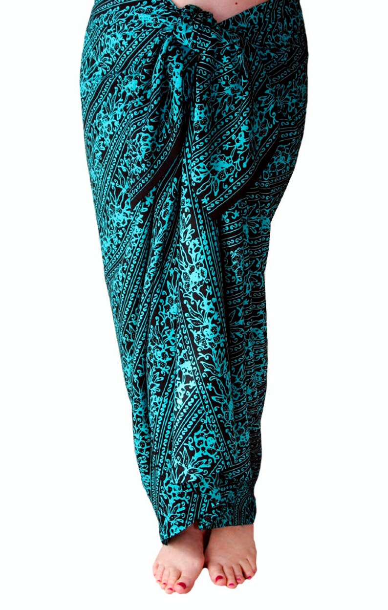 Swimwear Batik Sarong Wrap Pareo Beach Sarong Womens Clothing Black Sarong ~ Beach Cover Up Black /& Teal Beach Sarong Long Wrap Skirt