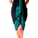 PLUS SIZE Sarong Womens Plus Size Clothing - Black & Teal Green Sarong