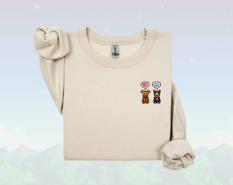 Embroidered Stardew Valley Dogs Sweatshirt, Pixel Art, Cozy Gamer Gift, Embroidery
