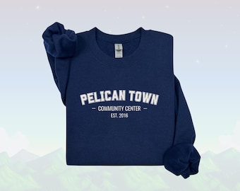 Embroidered Stardew Valley Pelican Town Community Center Sweatshirt, Pixel Art, Cozy Gamer Gift, Embroidery