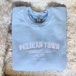Embroidered Stardew Valley Pelican Town Community Center Sweatshirt, Pixel Art, Cozy Gamer Gift, Embroidery