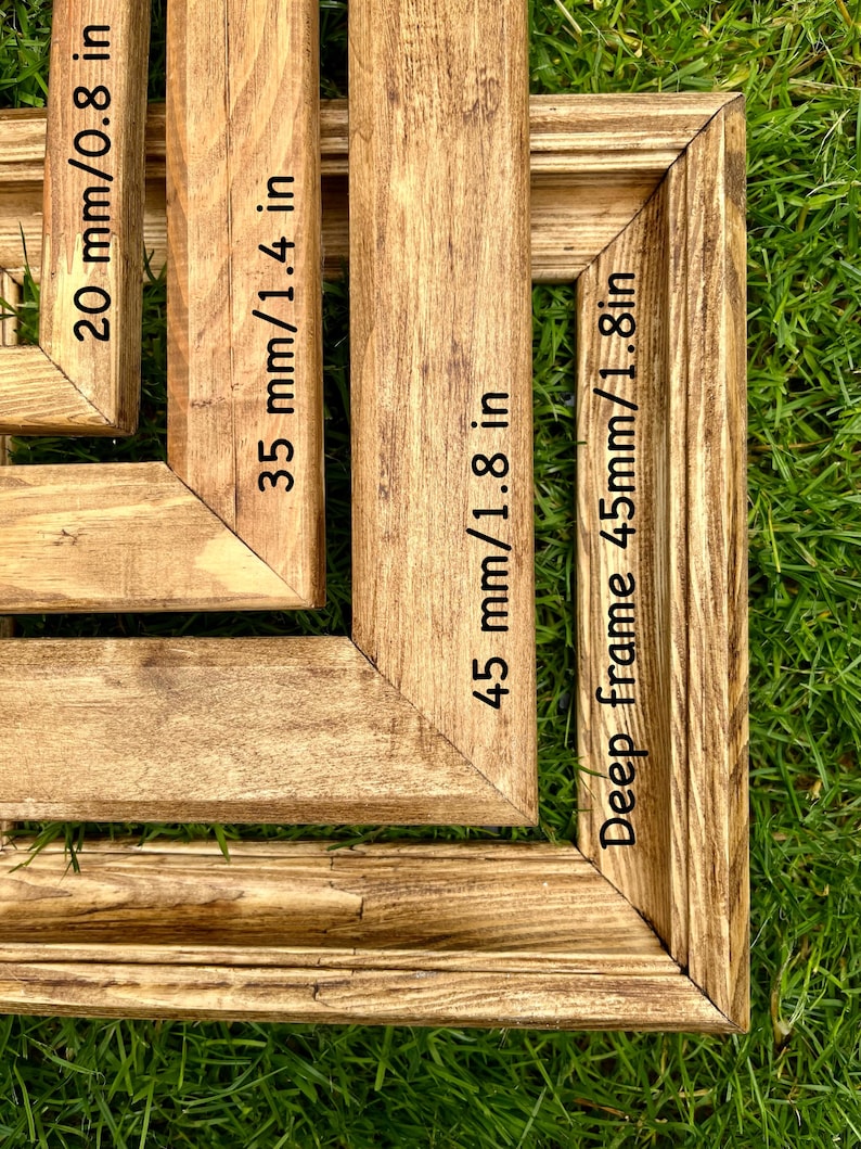 Wooden Texture Frames Custom Size Photo Frame Handmade Rustic Style ...