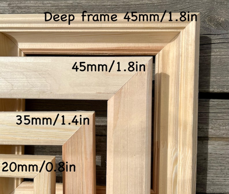 Unfinished Unpainted Wooden Frames Custom Size Photo Frame Rustic ...