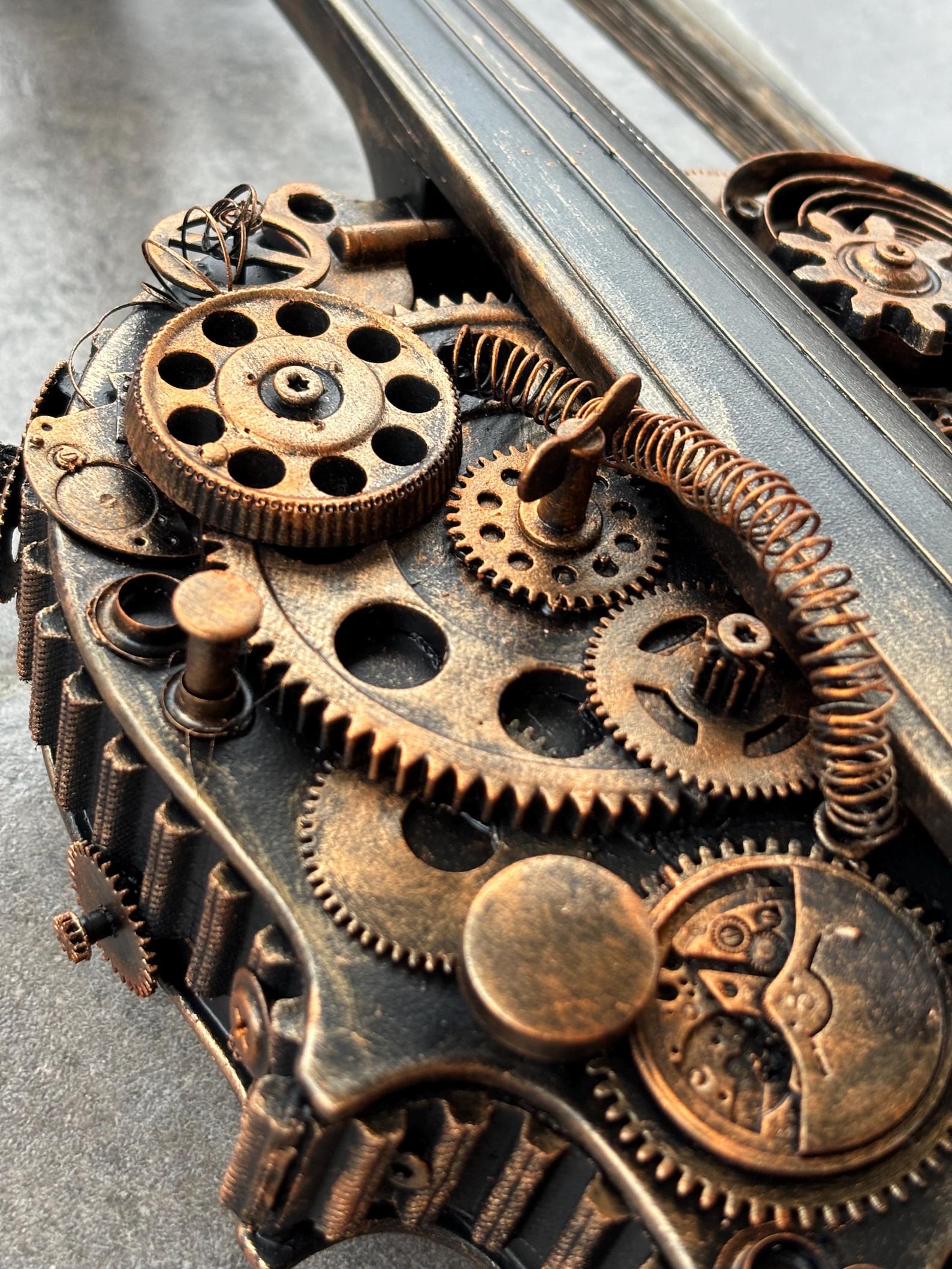 Steampunk Violin With Gears and Metal Elements Musical Instrument With ...
