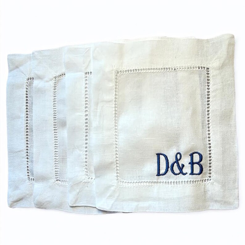 TYCEmbroidery Linen Cocktail Napkins