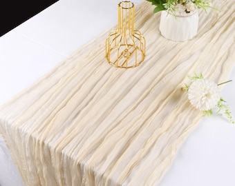 2 Pack Ivory Cheesecloth Table Runner 10FT Gauze Boho Decor