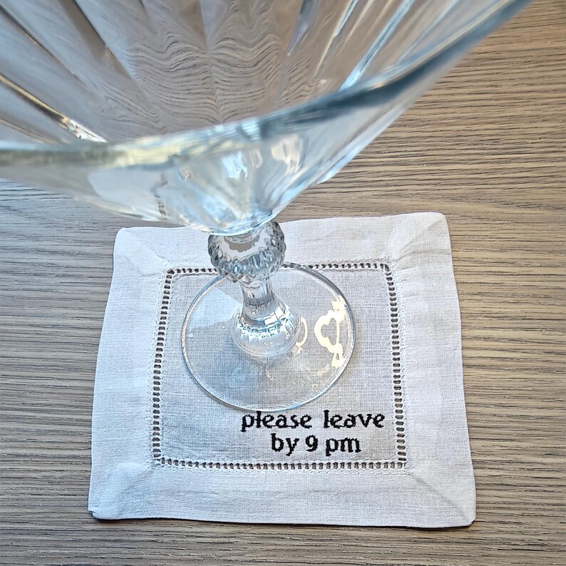 TYCEmbroidery Linen Cocktail Napkins - Thumbnail 5