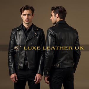 Blouson en cuir homme en cuir véritable noir Blouson motard fait main en cuir pour homme Cadeau pour lui