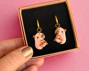 Capybara Charms – Handmade and interchangeable tassels to slide onto a pair of hoop earrings