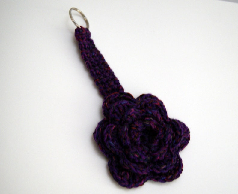 Crocheted Keychain Purple Etsy