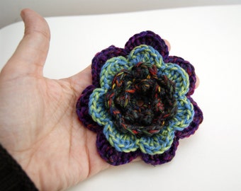 Crochet flower keychain charm