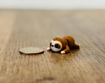3d Printed Mini Sloth - Zoo - Party Favor - Classroom Reward - Desk Toy - Tiny - Mini Toy - Birthday - Candy Replacement - Fidget