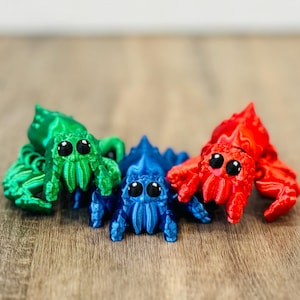 Articulated 3d Printed Jumping Spider - Fidget Toy - Desk Toy - Bug Toy - Halloween - Cute Spider - Cute Bug