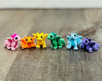 3Dプリントのミニレインボードラゴン - パーティーグッズ - 教室のご褒美 - デスクのおもちゃ - 極小サイズ - ミニおもちゃ - 誕生日 - キャンディーの代わり - フィジェットトイ