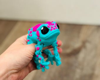 3d Printed Teal and Pink Toad - Frog - Reptile - Reptile Birthday - Reptile Favor - Birthday Favor - Fidget - Frog Fidget - Girly Toad