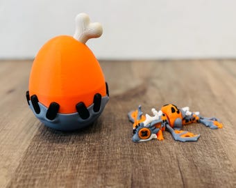 3d Printed Spooky Dragon with Egg - Dragon Fidget - Halloween Dragon - 3d Printed Toy - Cute Dragon - Dragon Egg - Scary Dragon - Fidget