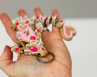 3d Printed Valentine Dragon Keychain - Heart Dragon - Fidget - Cute Dragon - Girl Dragon - Food Dragon - Girly Dragon - Love - Buddy