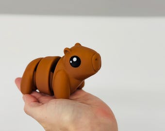 Superstor kapybara - Fidget-leksaker - Skrivbordsleksak - 3D-utskriven - Kapybaraleksak - Djur-Fidget - Zoo-födelsedag - Kapybarafest